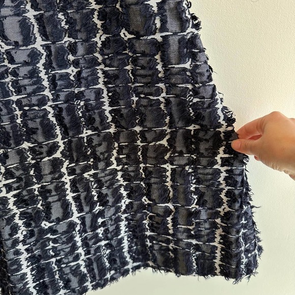 Banana Republic Heritage Collection Dress Blue White Fringe Cotton Size 0 - Picture 6 of 11